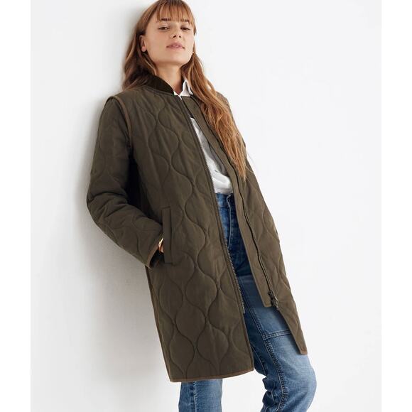Madewell Jackets & Blazers - Madewell Quilted Military Coat Green